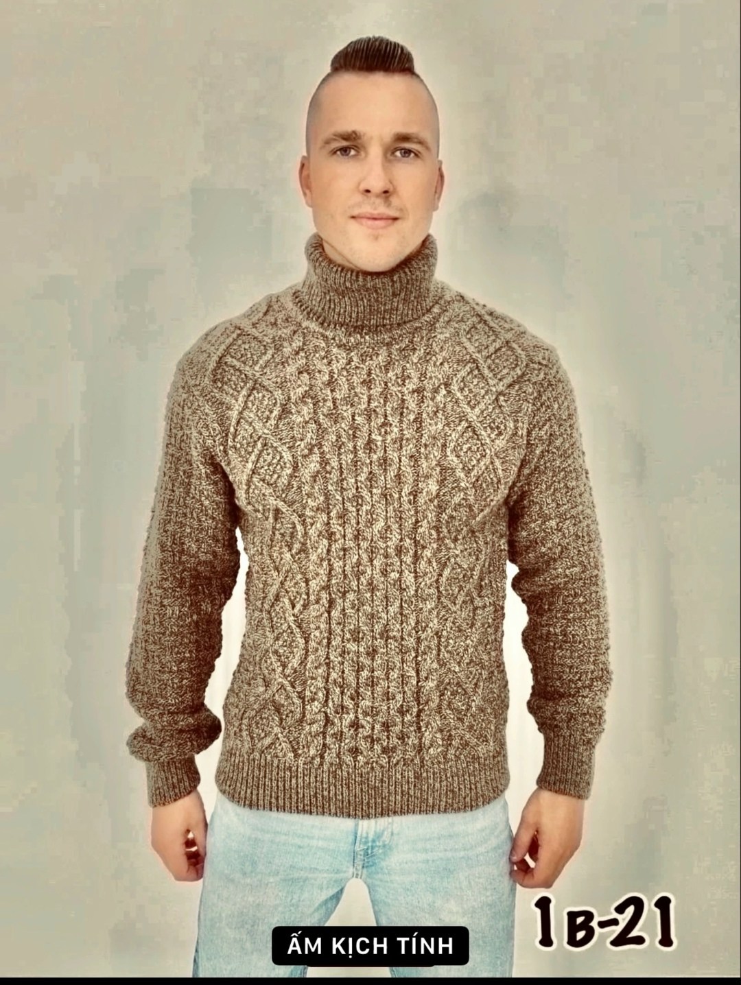 свитер с горлом,свитер с аранами,мужские вязаные свитера,свитер для мужчин,мужской свитер