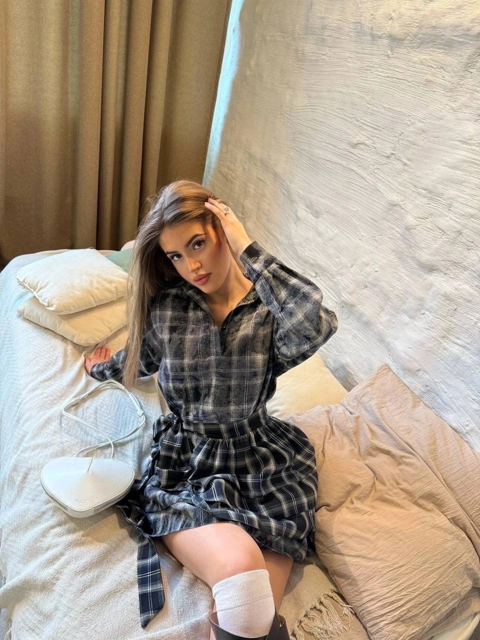 платье в клетку,женское платье в клетку,костюм в клетку,платье рубашка в клетку,юбка с рубашкой