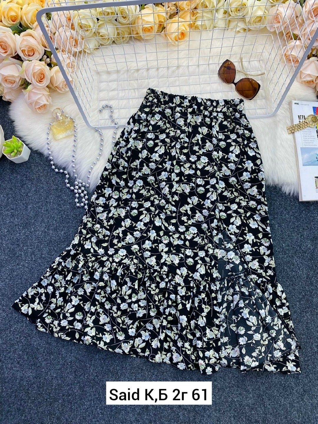 юбка,юбка средней длины,юбка с цветочным принтом,юбка с принтом,юбка женская