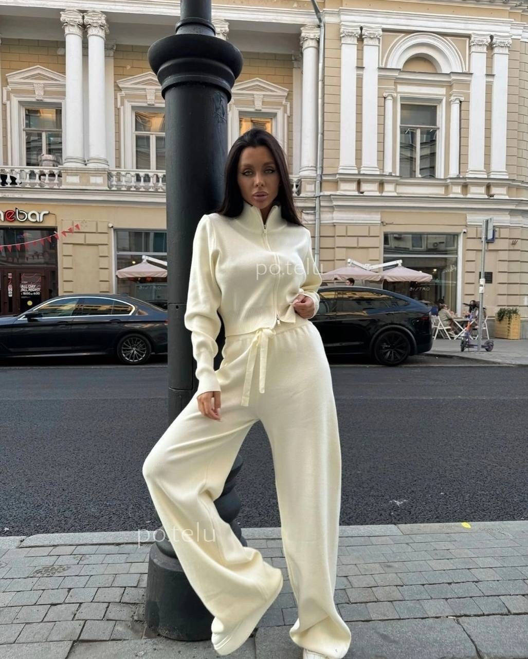 трикотажные костюмы,костюм белый,костюм с брюками,вязаные костюмы,костюм двойка кашемир