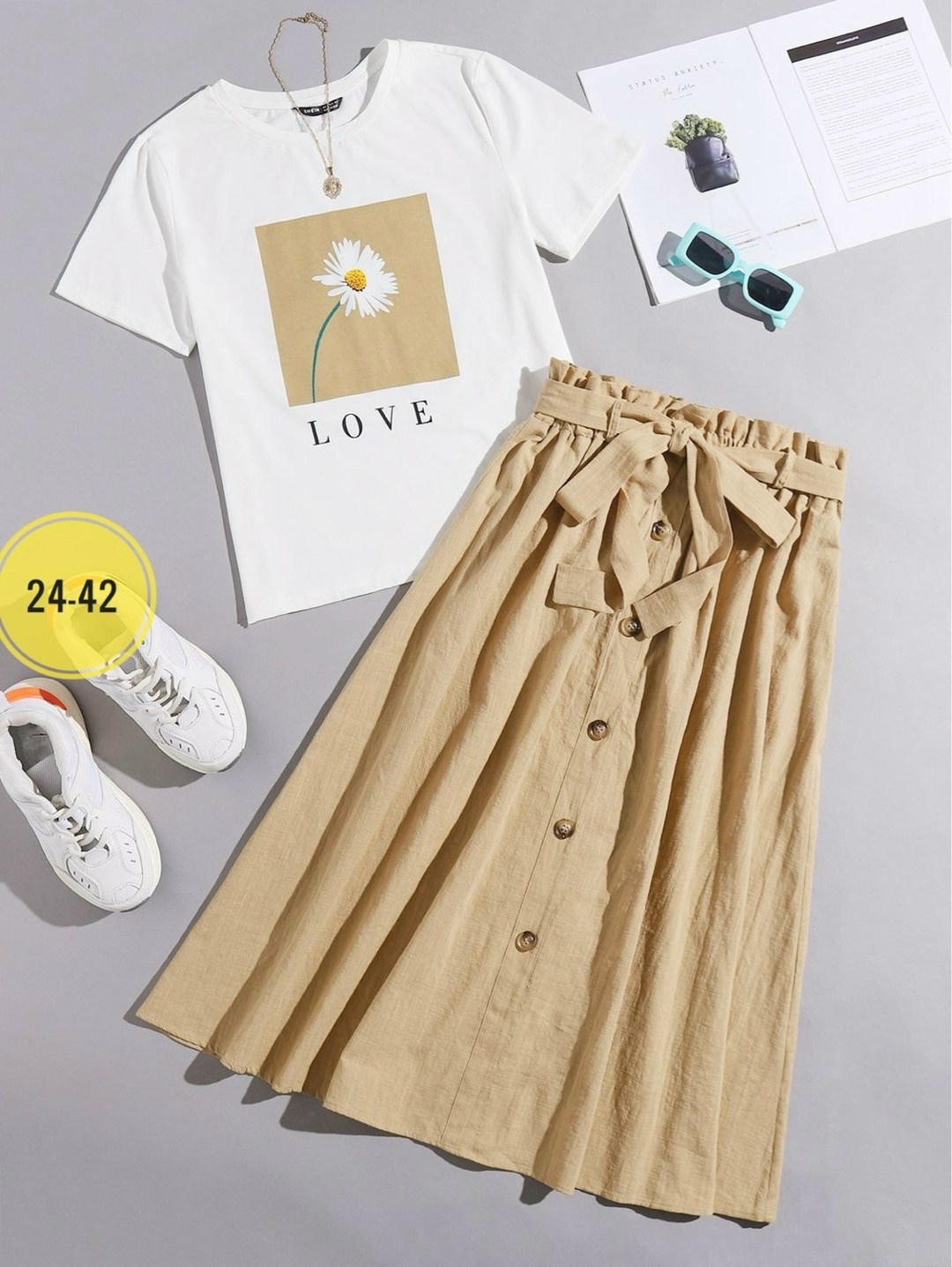 юбка с поясом,одежда для отдыха,летние наряды,юбка и майка,юбка стильная