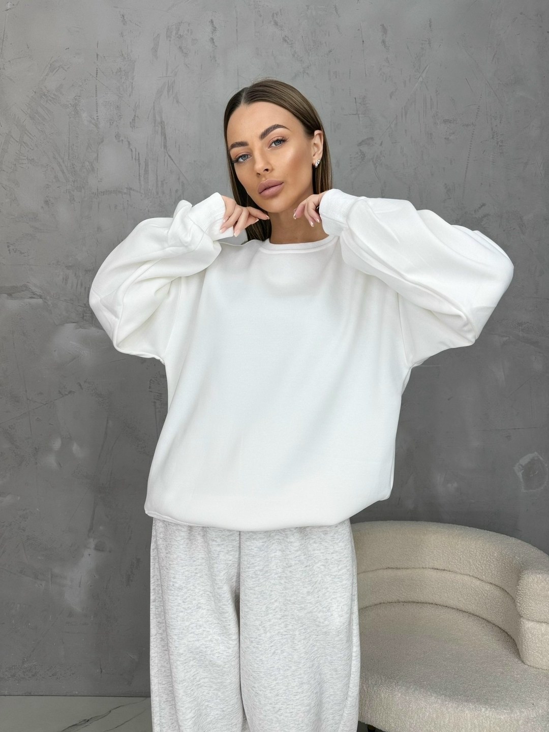 серый свитшот,свитшот женская,костюм оверсайз,свитшот оверсайз,костюмы спортивные оверсайз