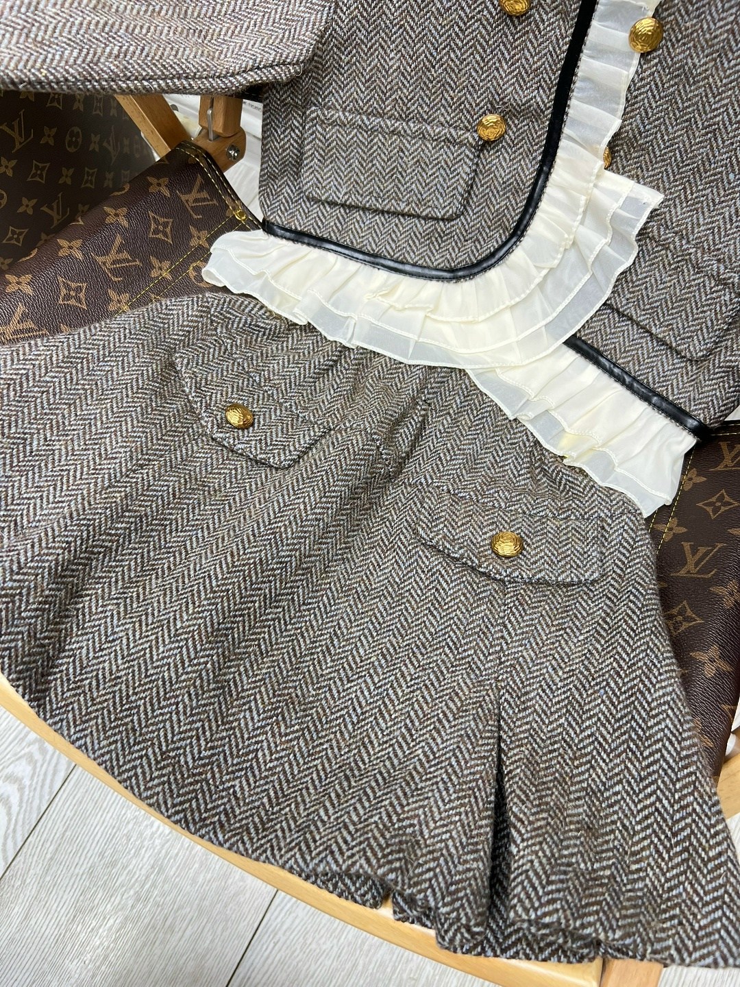 твидовые костюмы,жакет и юбка,комплект одежды для девочек,одежда для девочек,твидовый костюм с юбкой