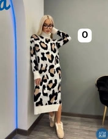 платье теплое с принтом,теплые платья,трикотажное платье,стильное платье,вязаные платья