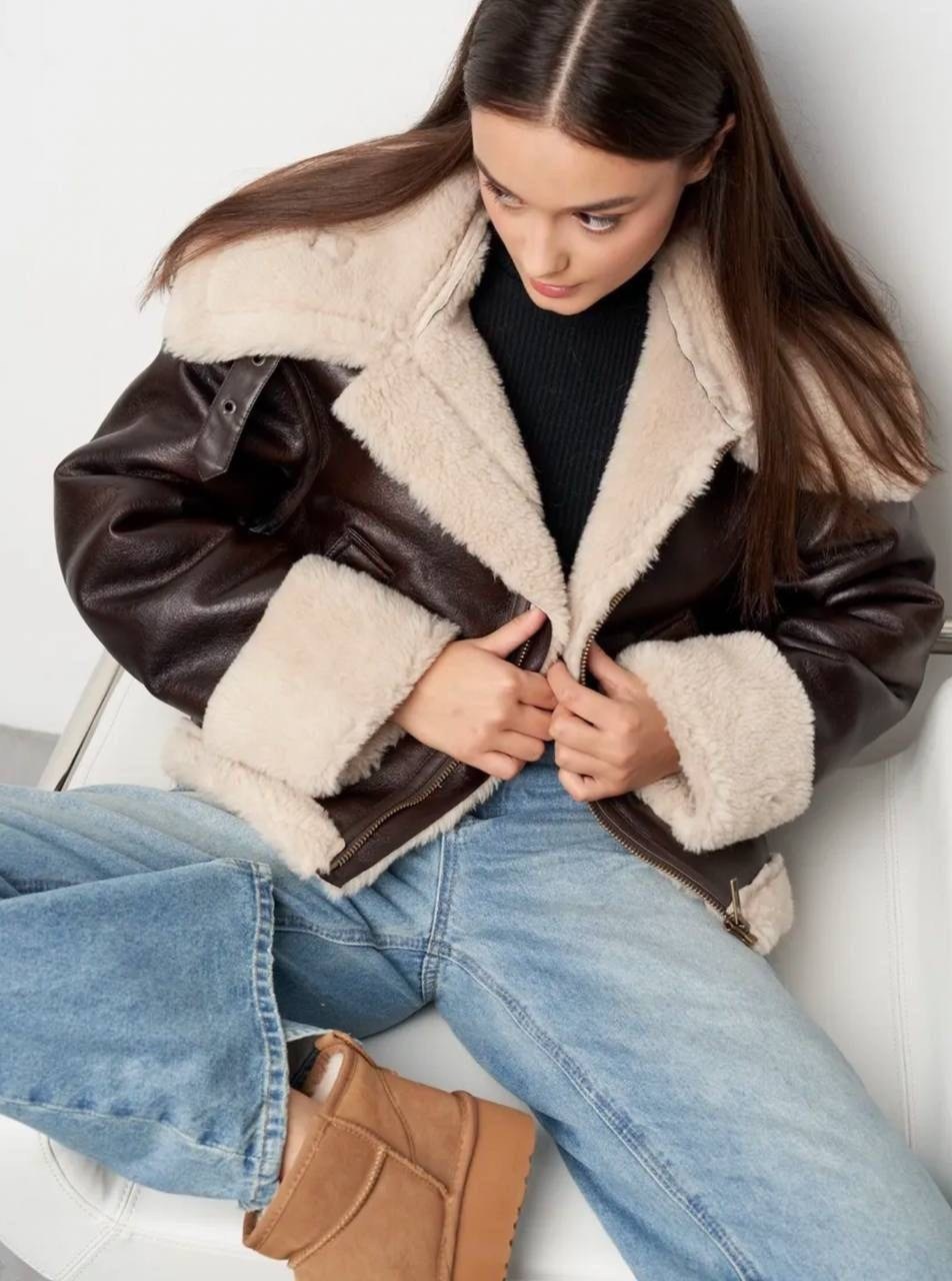 стильная дубленка,женская дубленка,дубленка авиатор,укороченная дубленка,дубленка авиатор женская