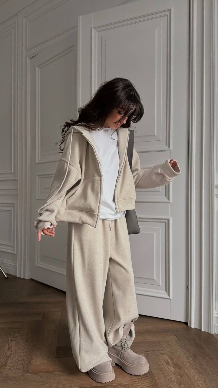 стильные костюмы,женский костюм,спортивные костюмы,костюм на флисе,костюм коричневый