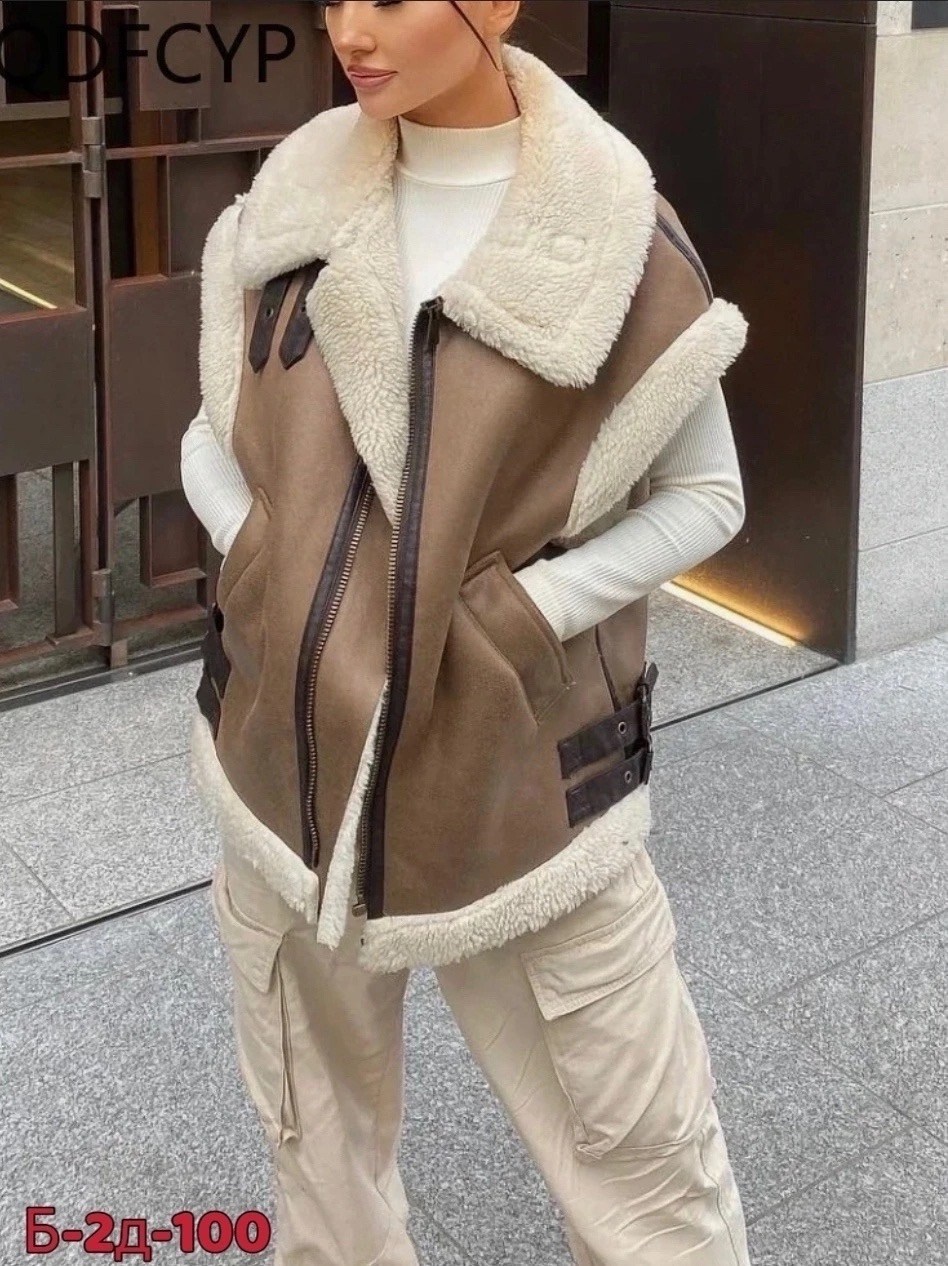 жилетка дубленка,стильная жилетка,жилетка дубленка зара,комбинированные жилетки,стильная дубленка женская