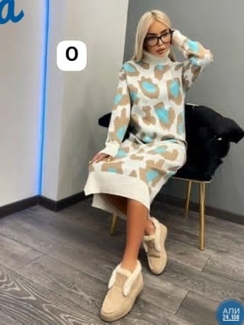 платье теплое с принтом,теплые платья,трикотажное платье,стильное платье,вязаные платья