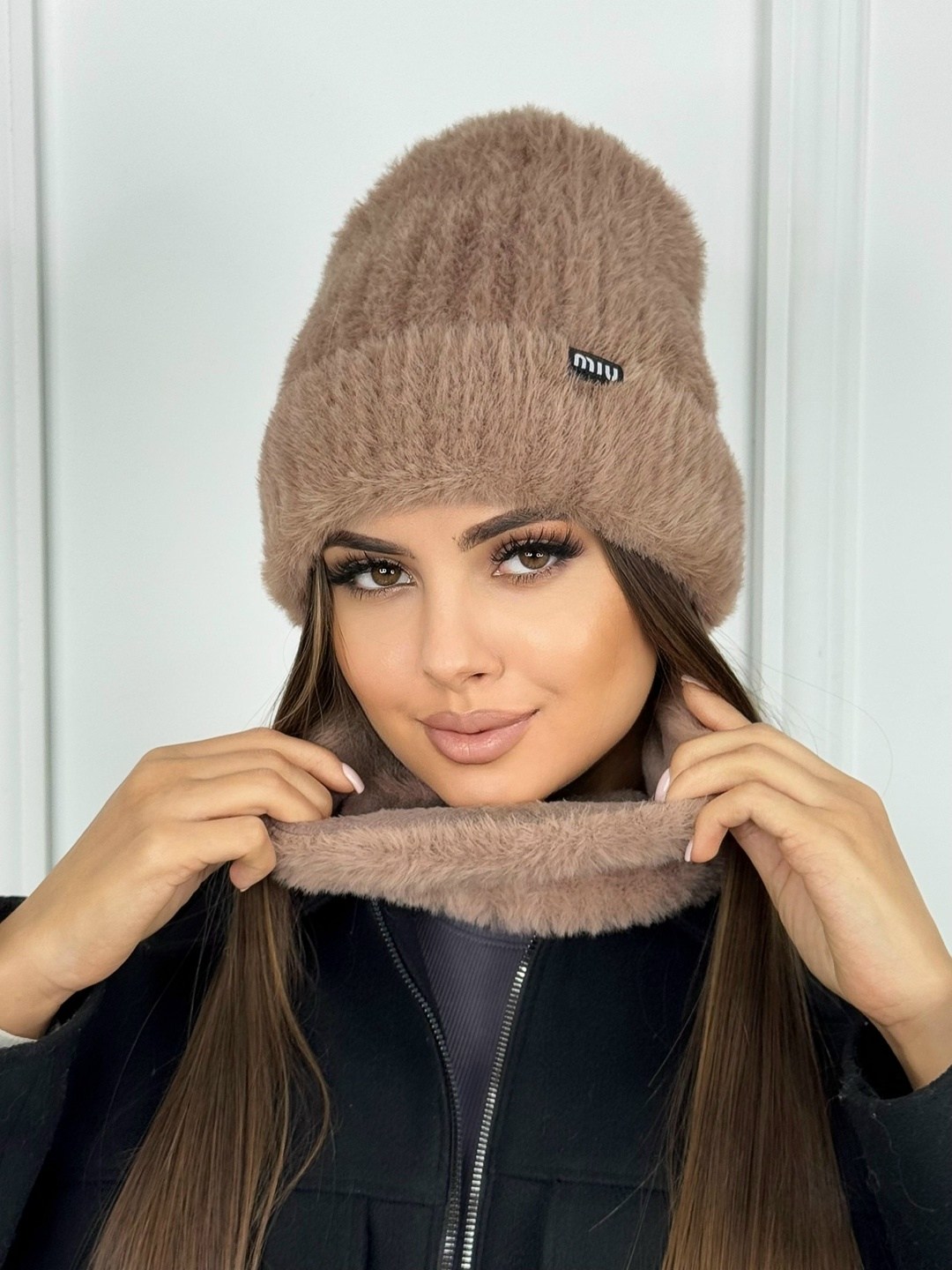 комплект шапки,шапки и снуд,комплект шапка снуд,шапка женская,шапка женская из ангоры