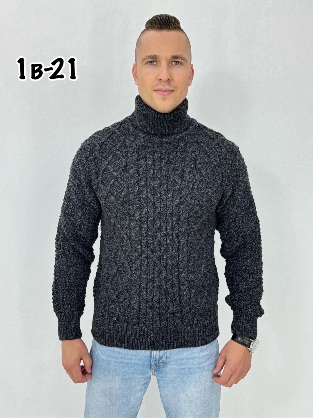 свитер с горлом,свитер с аранами,мужские вязаные свитера,свитер для мужчин,мужской свитер