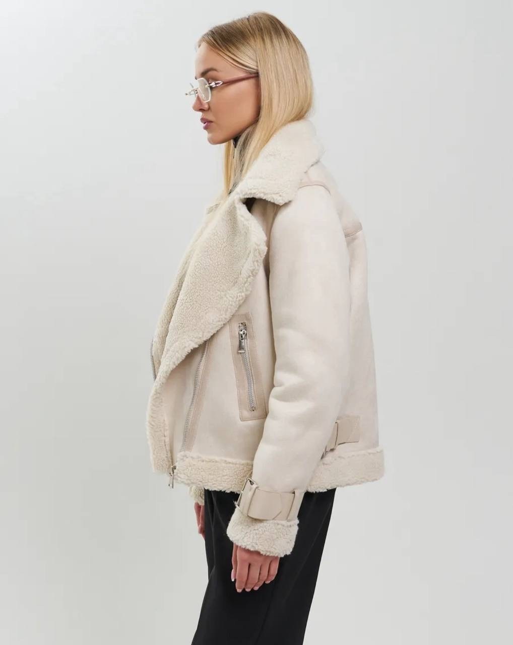 дубленка золла бежевая,дубленка женская,стильная дубленка,короткая дубленка,дубленка авиатор зимняя короткая экокожа