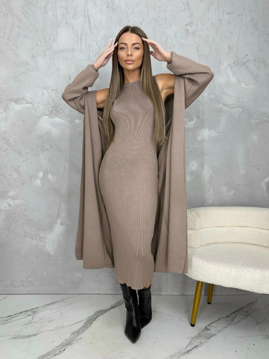 трикотажное платье,коричневое платье,вязаные платья,платье,облегающее платье