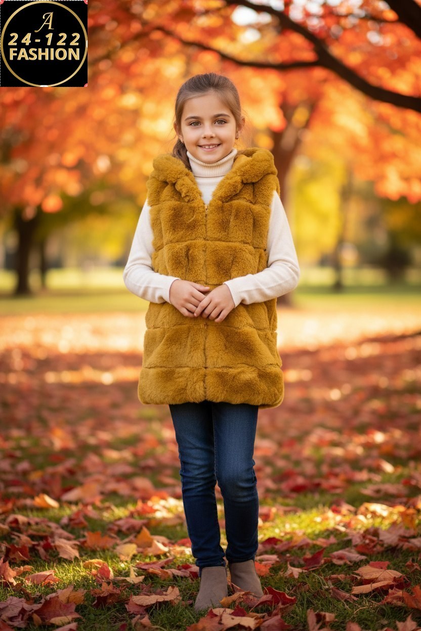 осенние фотосессии,ребенок,меховая жилет,осень,осень дети
