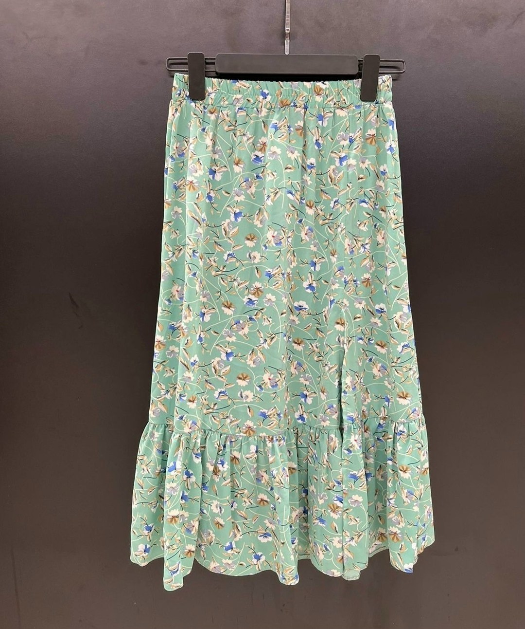 юбка,женская юбка,юбка с цветочным принтом,юбка средней длины,шифоновая юбка