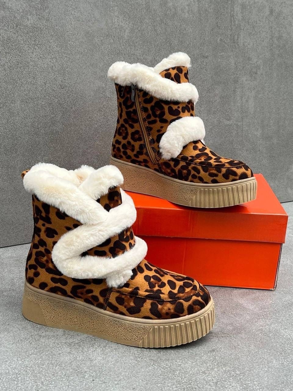 ,женская  зимняя,угги женские,леопардовые ботинки,женская