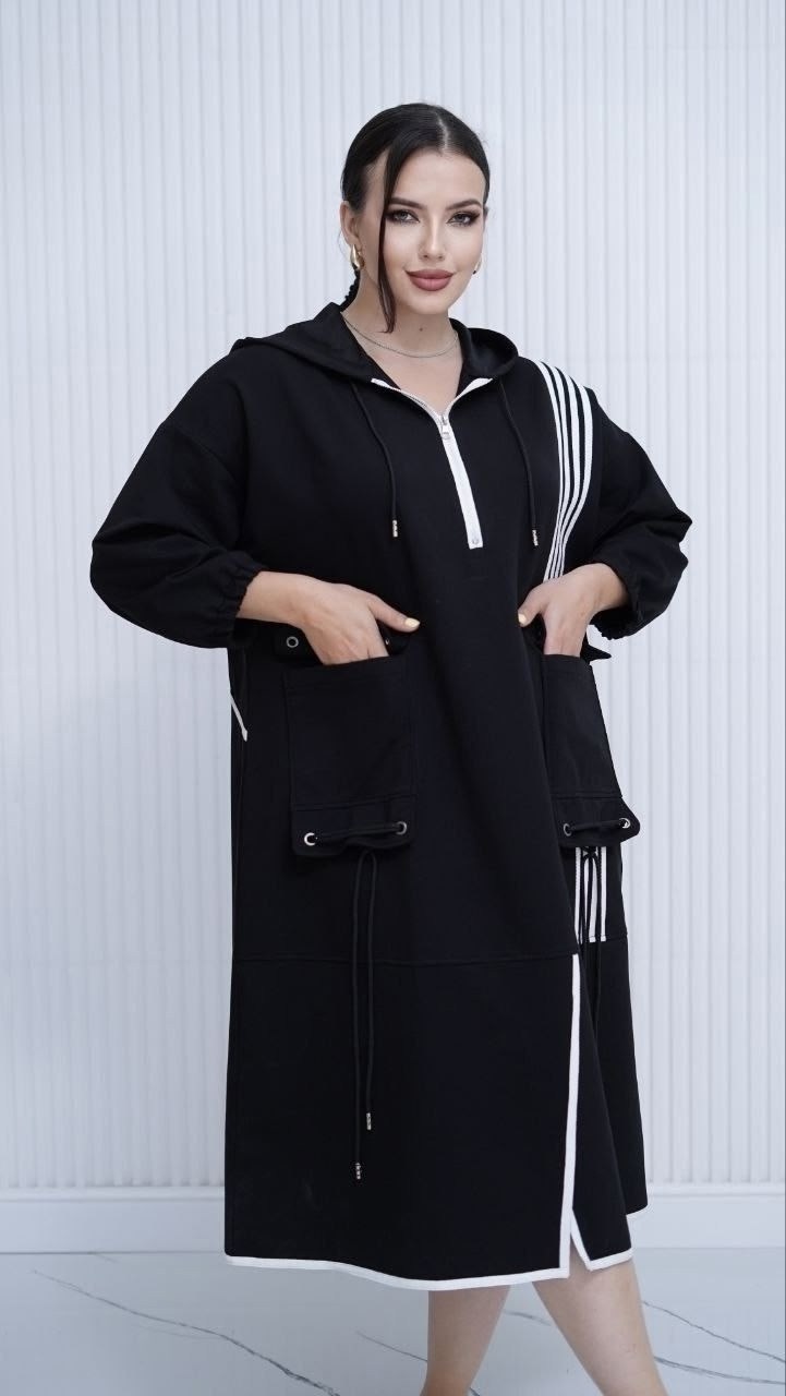 одежда 64 размера для женщин,спортивное платье,спортивное платье с капюшоном,платье с капюшоном,платье женские
