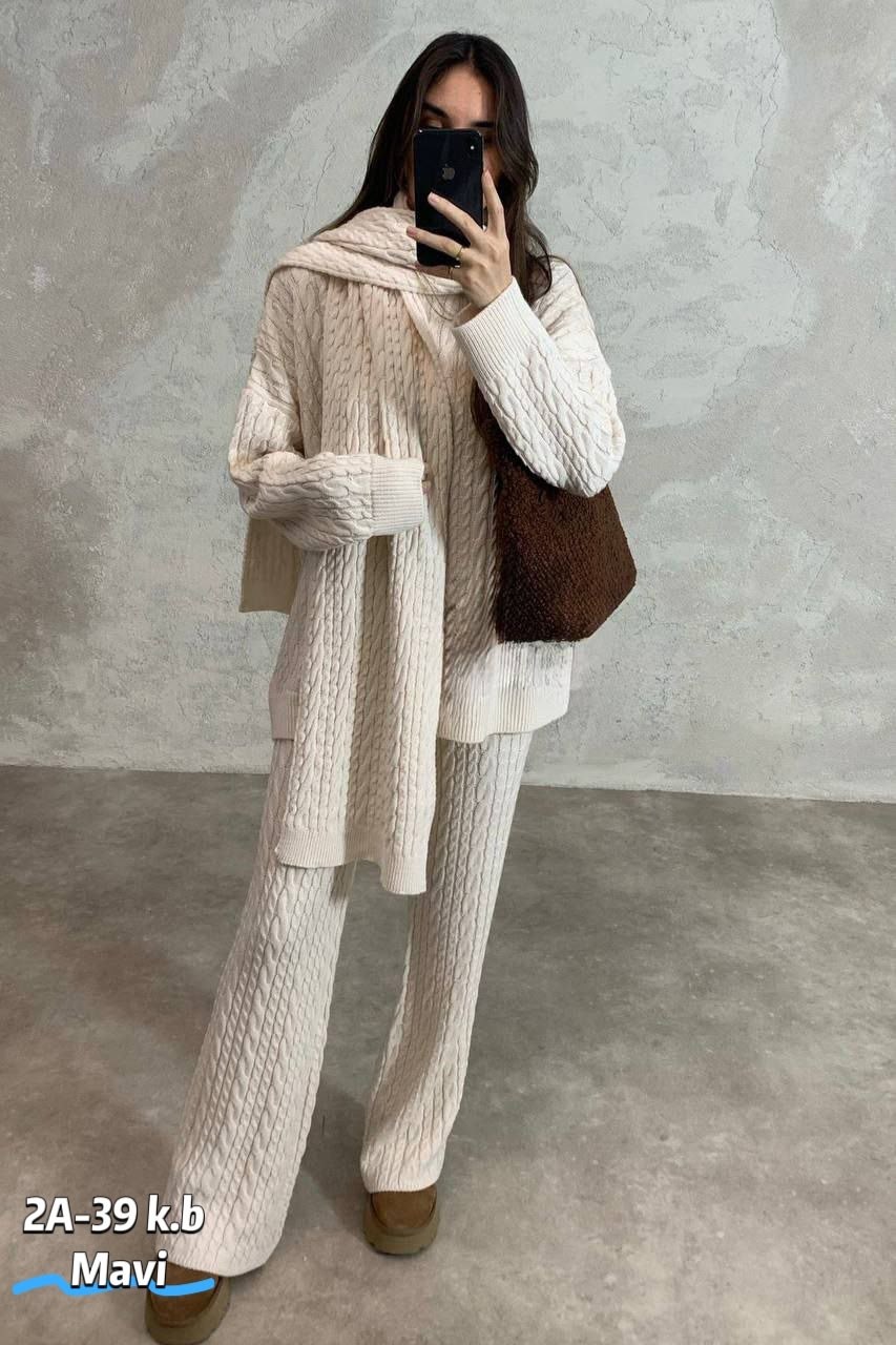 вязаный костюм женский,вязаные костюмы,теплый костюм,повседневный вязаный костюм