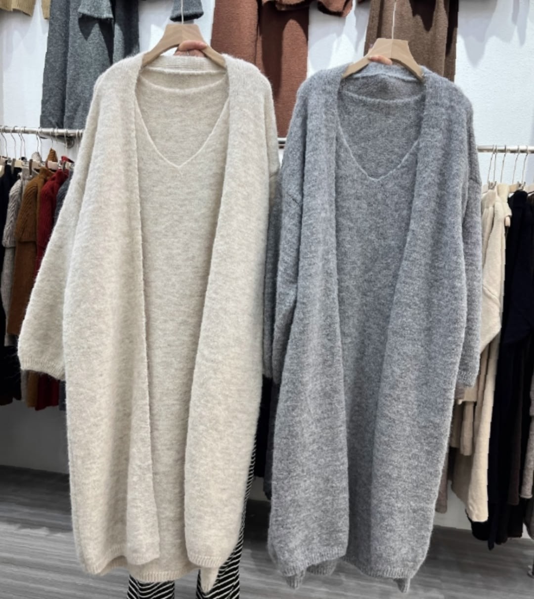 вязаные платья,трикотажные костюмы,костюм с кардиганом,модные кардиганы,кардиган оверсайз