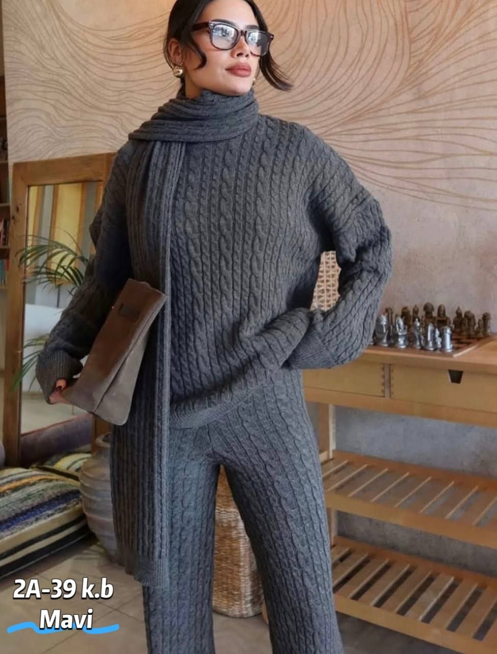 вязаный костюм женский,вязаные костюмы,теплый костюм,повседневный вязаный костюм