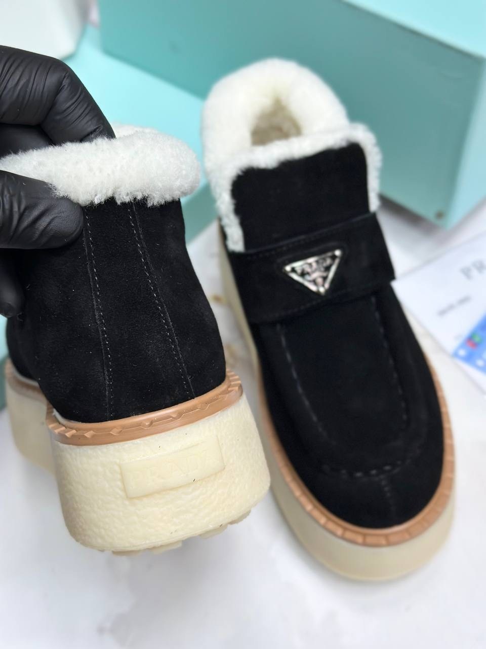 ,прада ботинки,лоферы prada,ботинки prada,зимняя