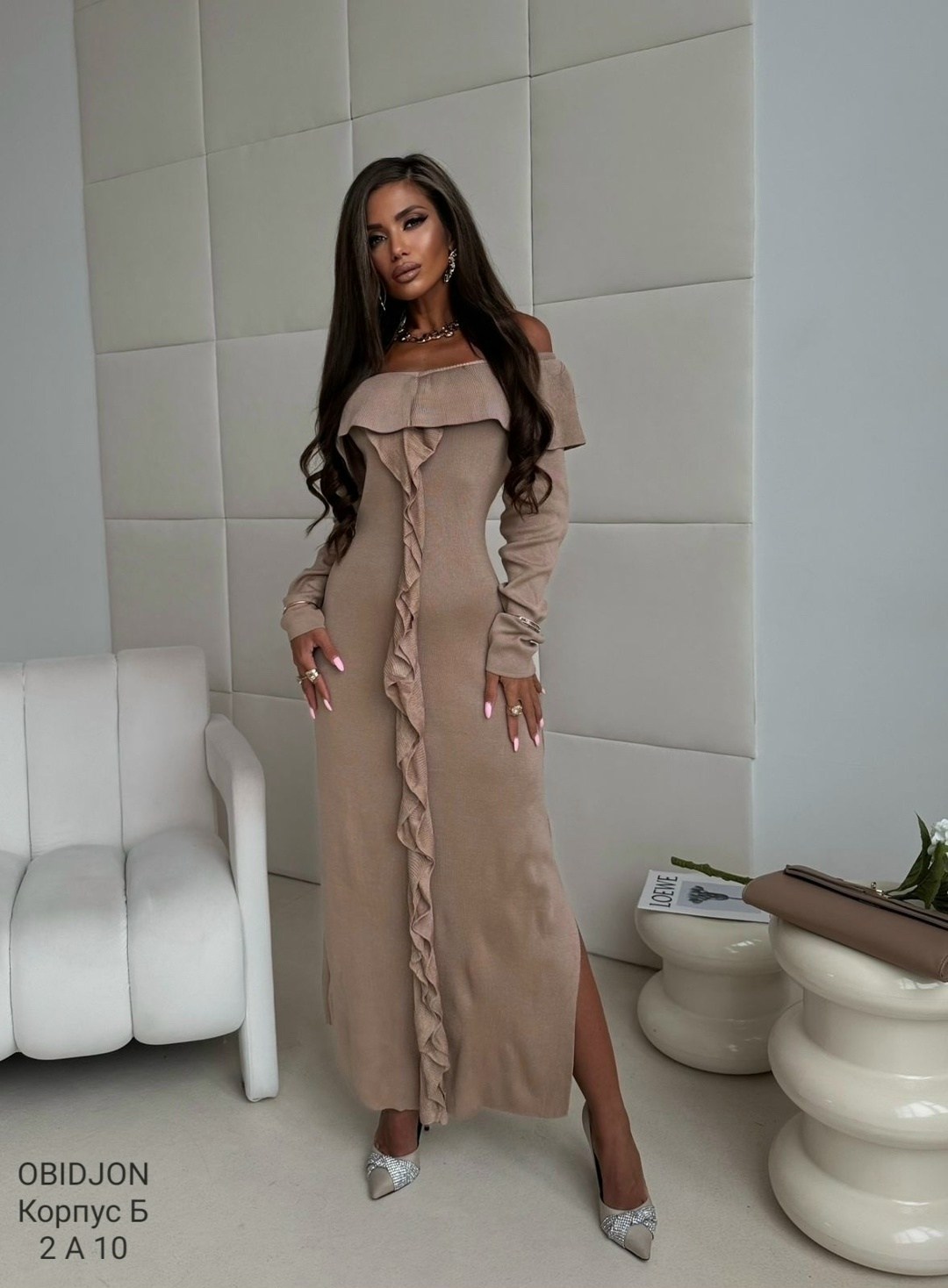 женские длинные платья,длинное платье,платье с рюшами,модное платье,шелковое платье