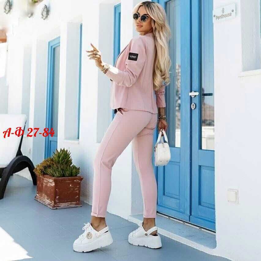 костюм двойка женская,розовый костюм двойка женский,костюмы брючный,пудровый брючный костюм,женские костюмы брючные