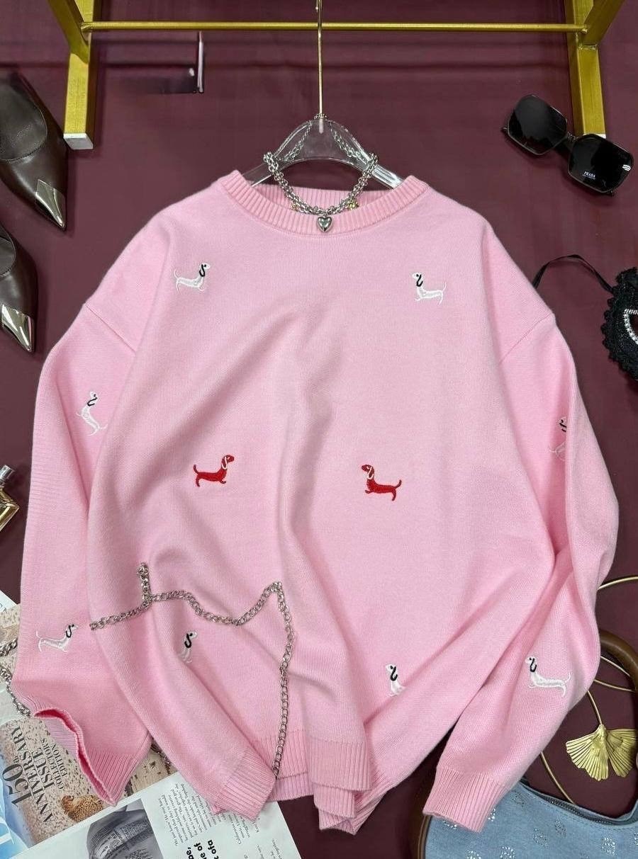 свитер с вышивкой,свитер с принтом,модные свитера,вязаные свитера,свитер свободного кроя