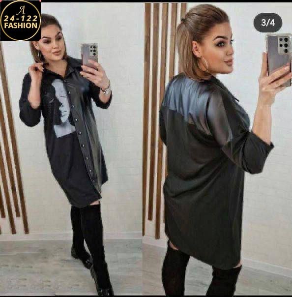 платье рубашка из экокожи,платье женская,стильное платье,кожаный плащ ,платье из экокожи