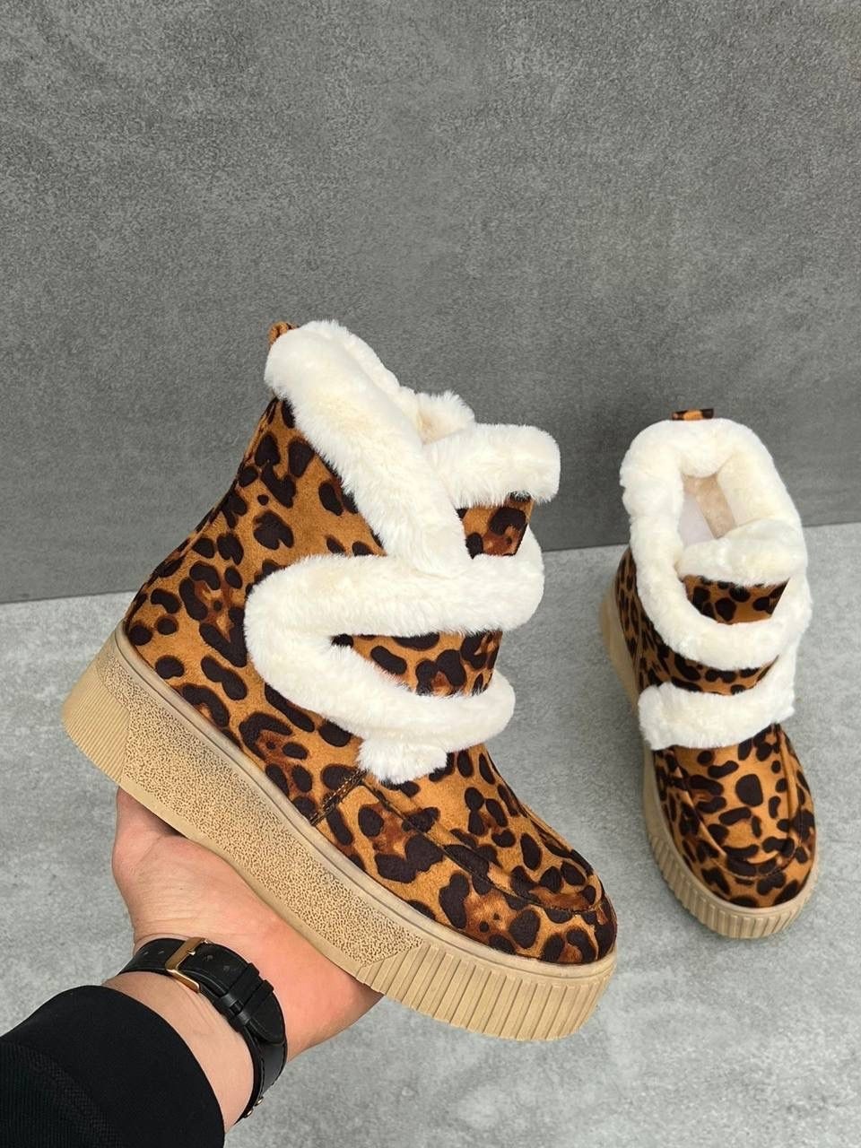 ,женская  зимняя,угги женские,леопардовые ботинки,женская