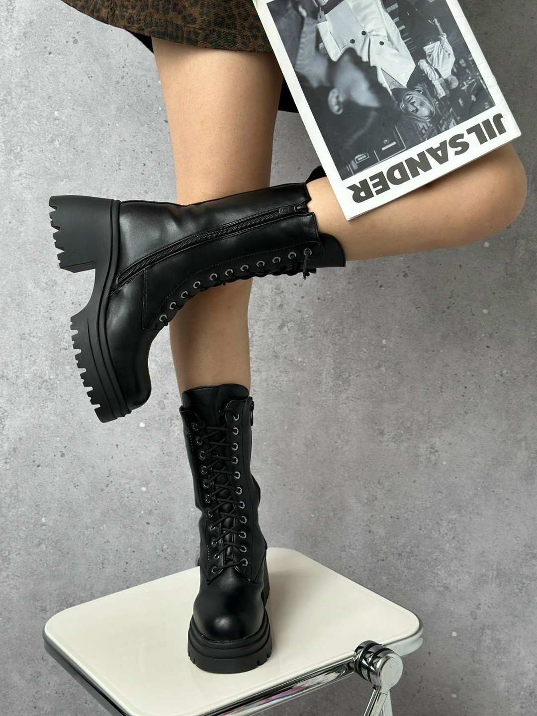 ботинки женские,,ботинки женские на шнуровке на платформе высокие,модные ботинки, женская зимняя