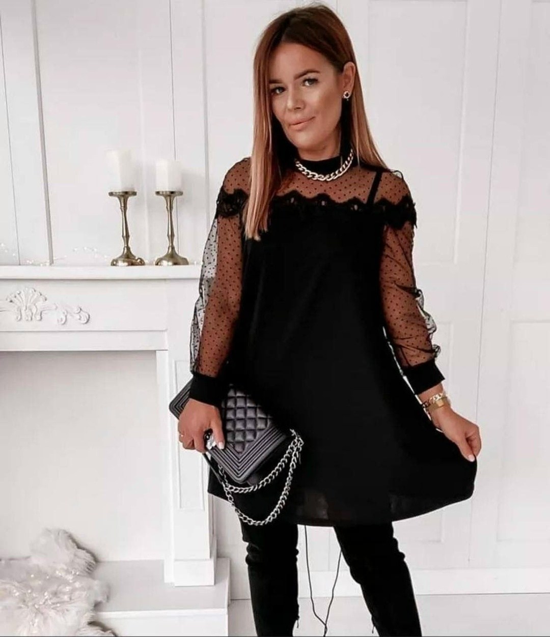 платье с кружевами,вечернее платье трапеция,платье с сеткой,нарядное платье трапеция,туника стильная