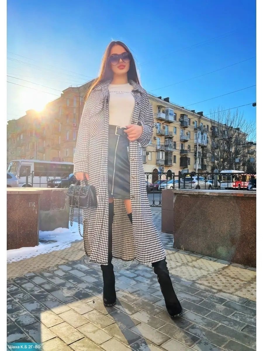 пальто гусиная лапка,пальто в клетку,стильное пальто,пальто модное,пальто свободного кроя