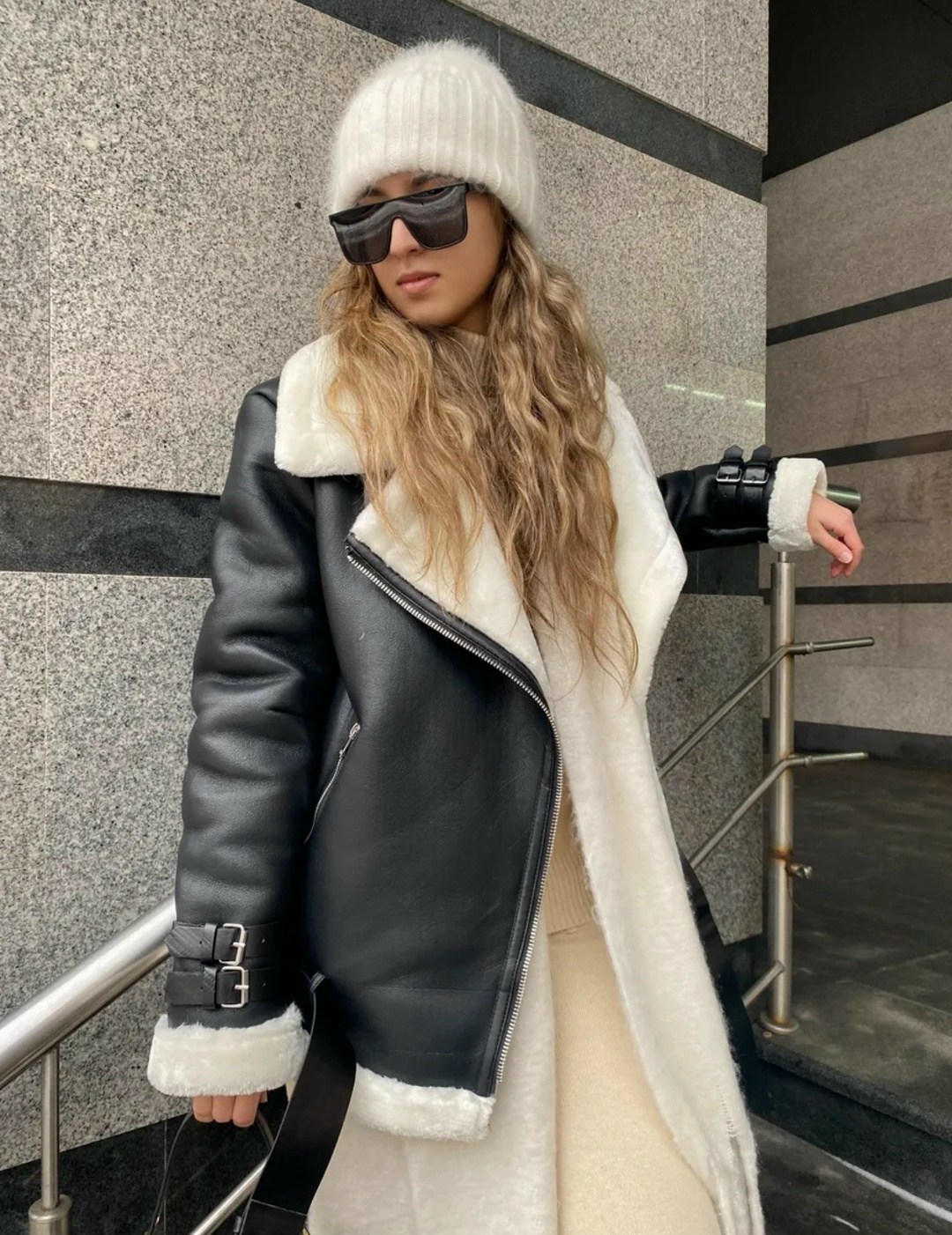 дубленка зимняя,стильная дубленка,дубленка авиатор,модные дубленки,зимняя мода