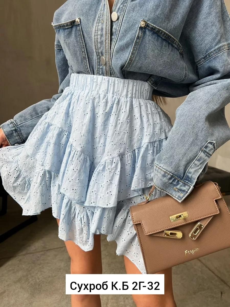 юбка короткая с воланами,юбка с воланами,джинсовый костюм с юбкой,юбка короткая