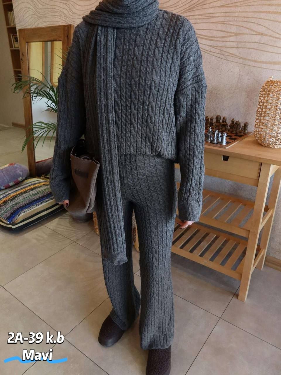 вязаный костюм женский,вязаные костюмы,теплый костюм,повседневный вязаный костюм