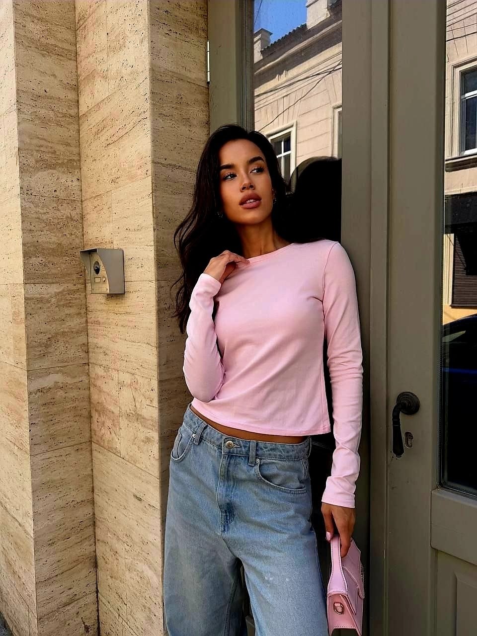 лонгслив розовый,лонгслив женский,кофта женская,базовый лонгслив,лонгслив