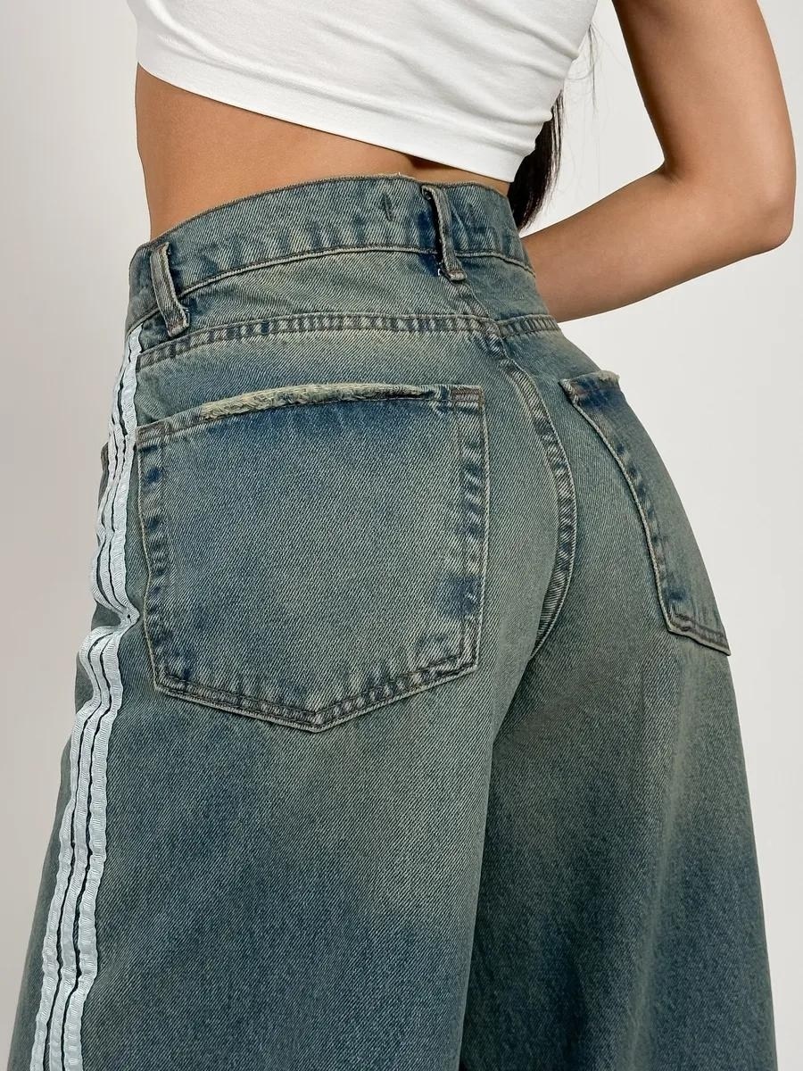 джинсы широкие,джинсы модные,широкие женские джинсы,комбинированные джинсы,женские джинсы