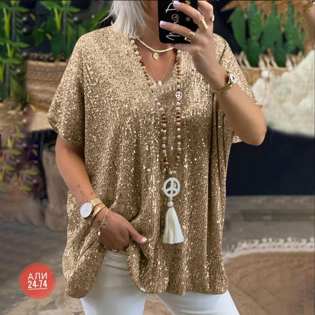 блестящая рубашка,блузка модная,модная женская блузка,футболка с пайетками,женская блузка