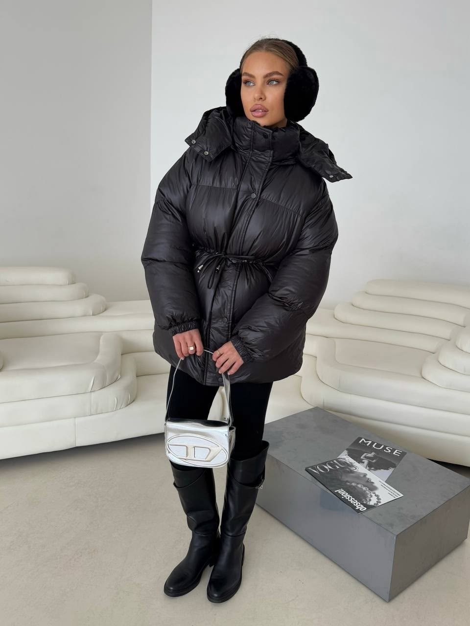 пуховик,пуховик черный,куртка пуховик,пуховик с поясом,куртка с поясом