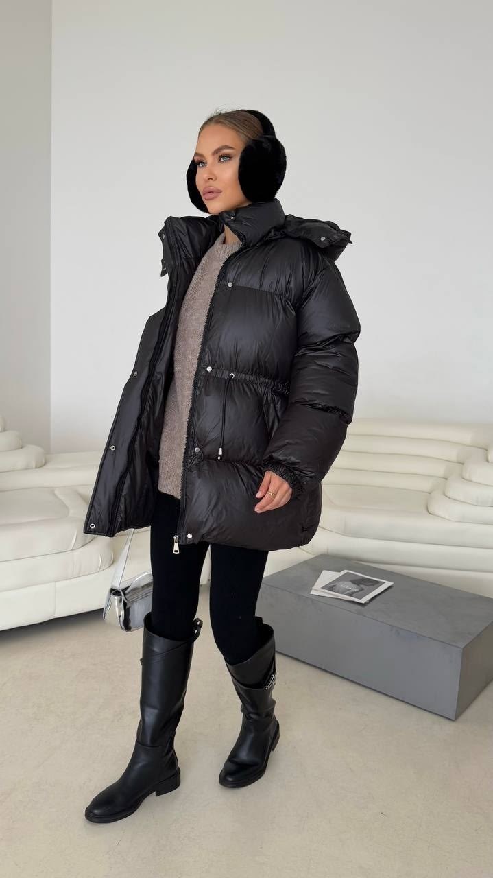 пуховик,пуховик черный,куртка пуховик,пуховик с поясом,куртка с поясом