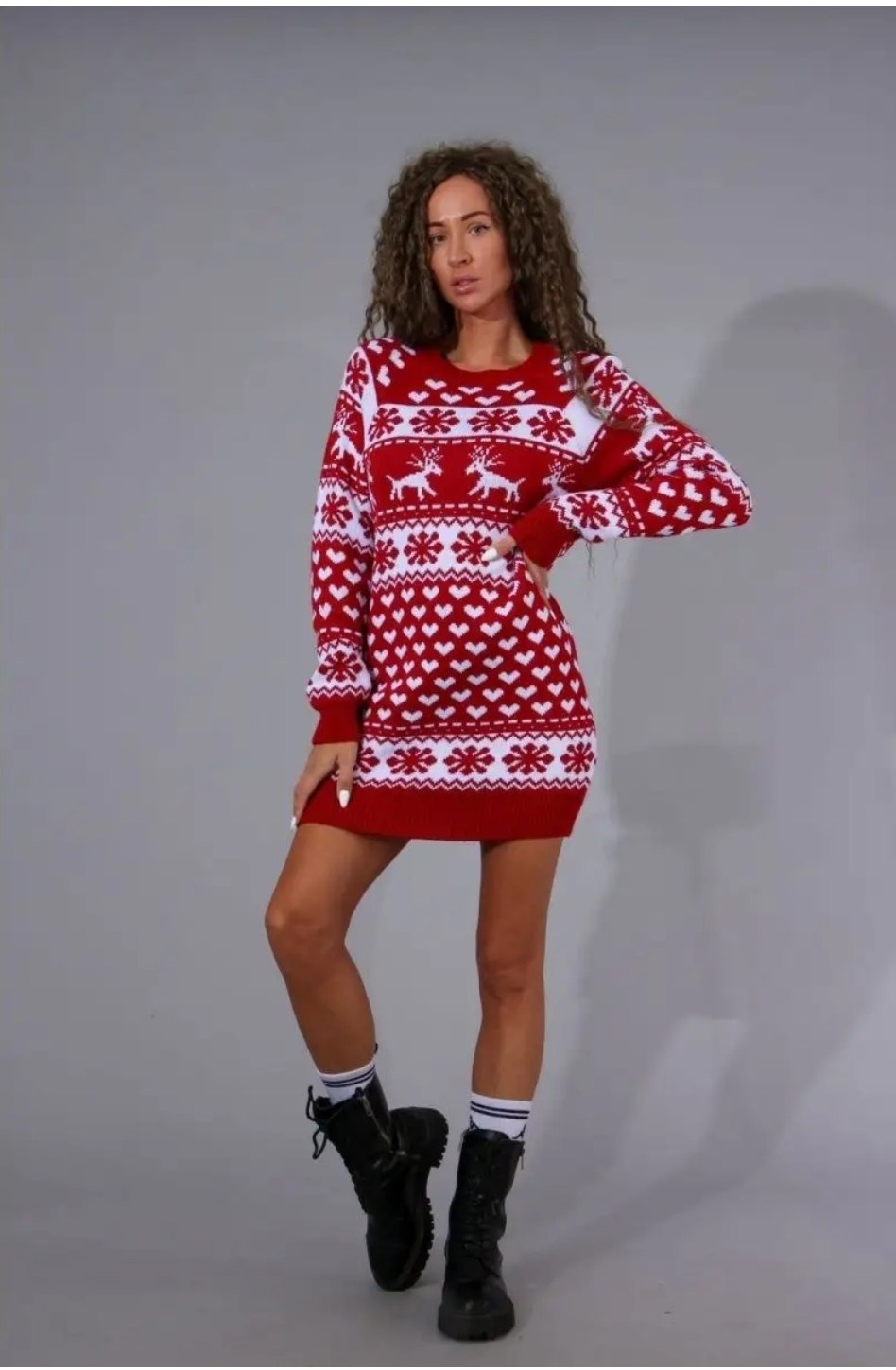 туника новогодняя,туника вязаная с оленями,туника вязаная,новогодние свитера,джемпер новогодний