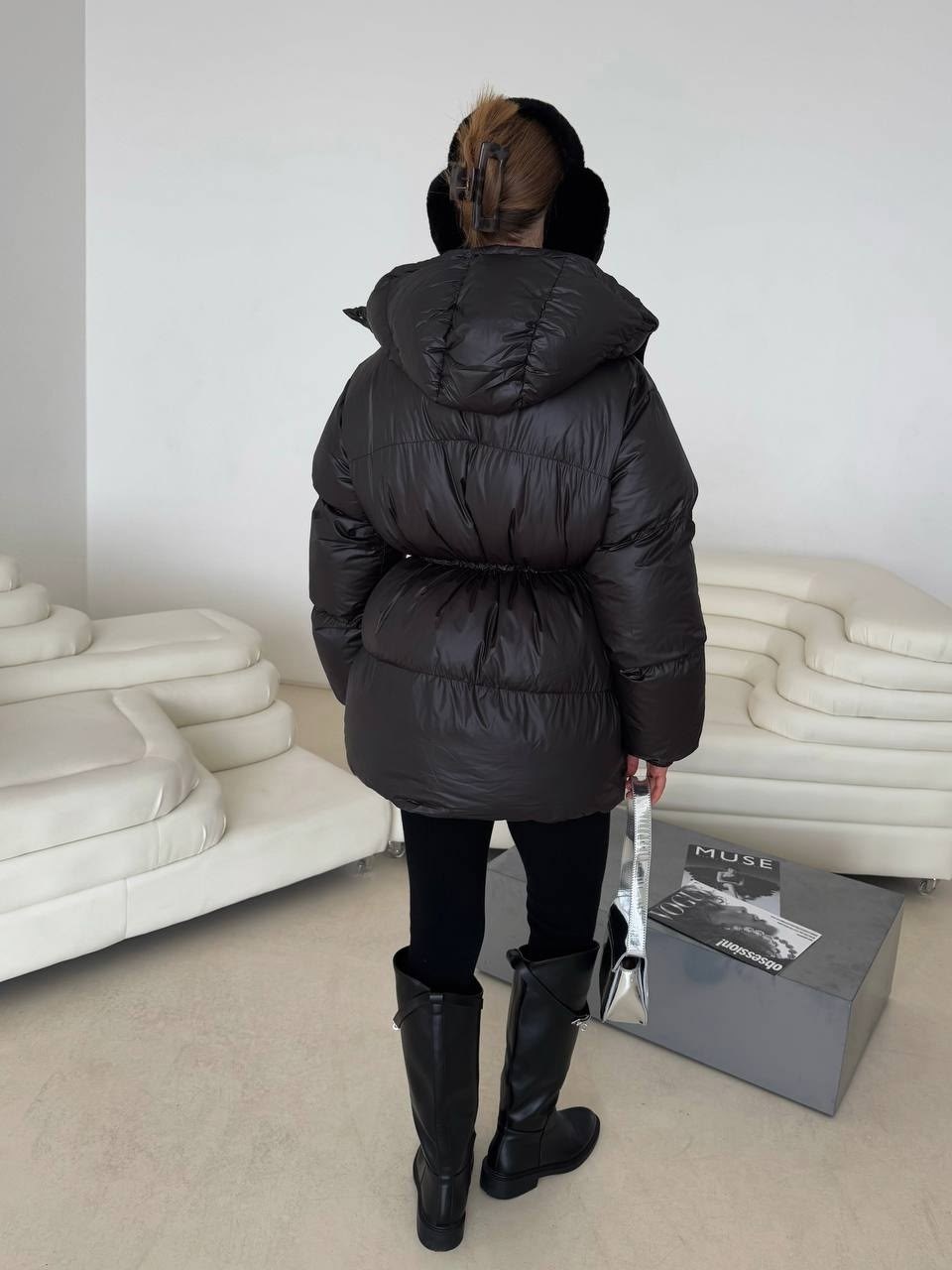 пуховик,пуховик черный,куртка пуховик,пуховик с поясом,куртка с поясом