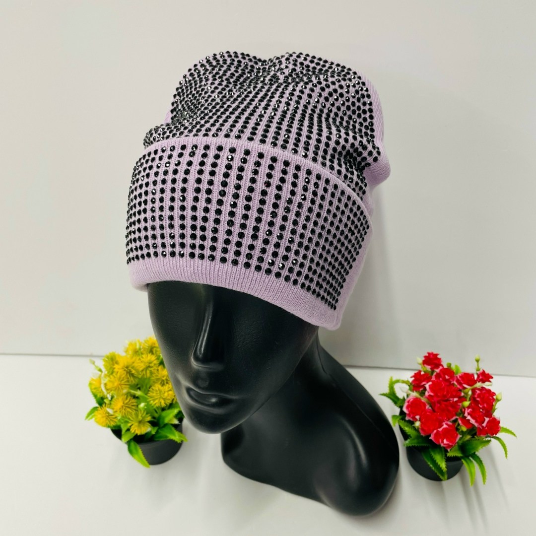 шапка для женщин,шапка женская,шапка бини,шапка бини со стразами,шапка бини женская