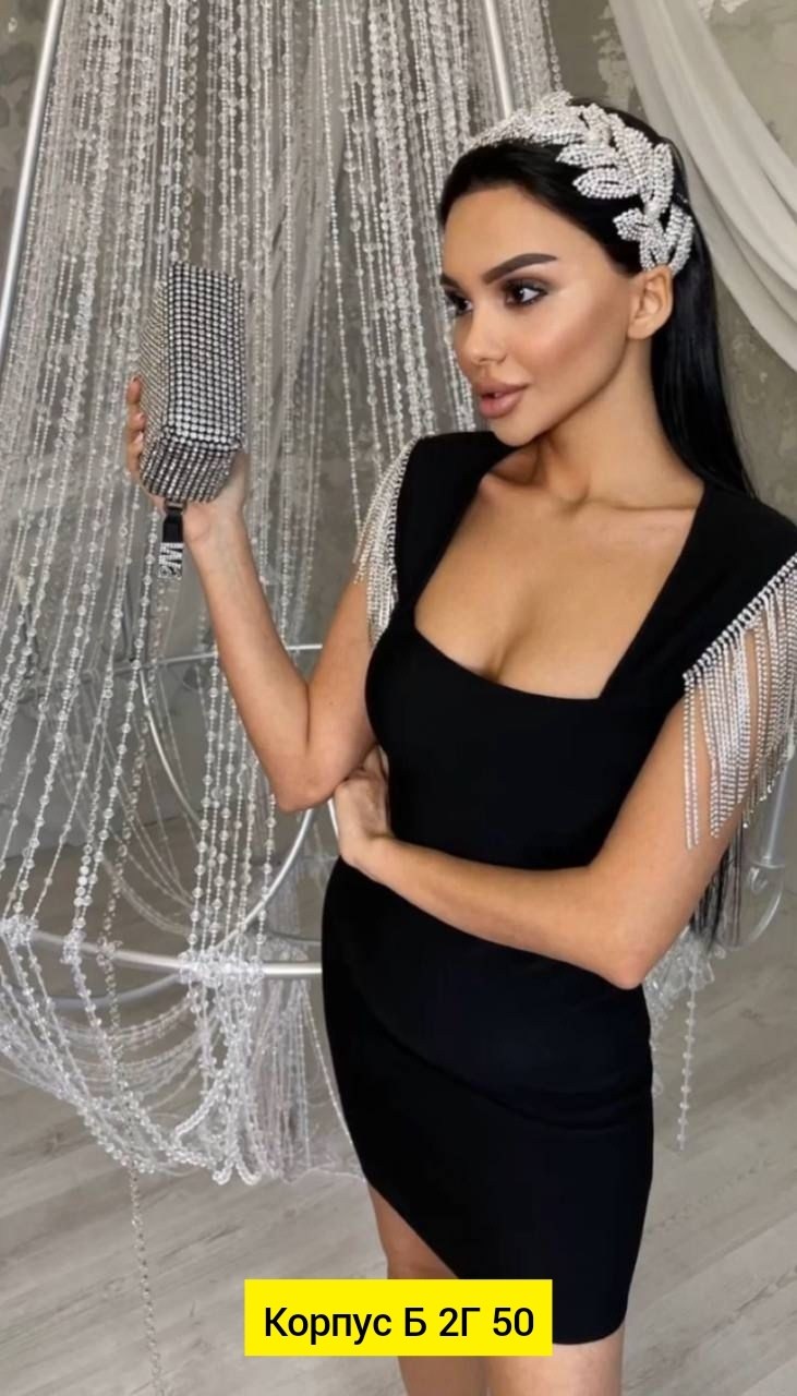 платье,платье с камнями,платья мини,платье бандажное,платье черное