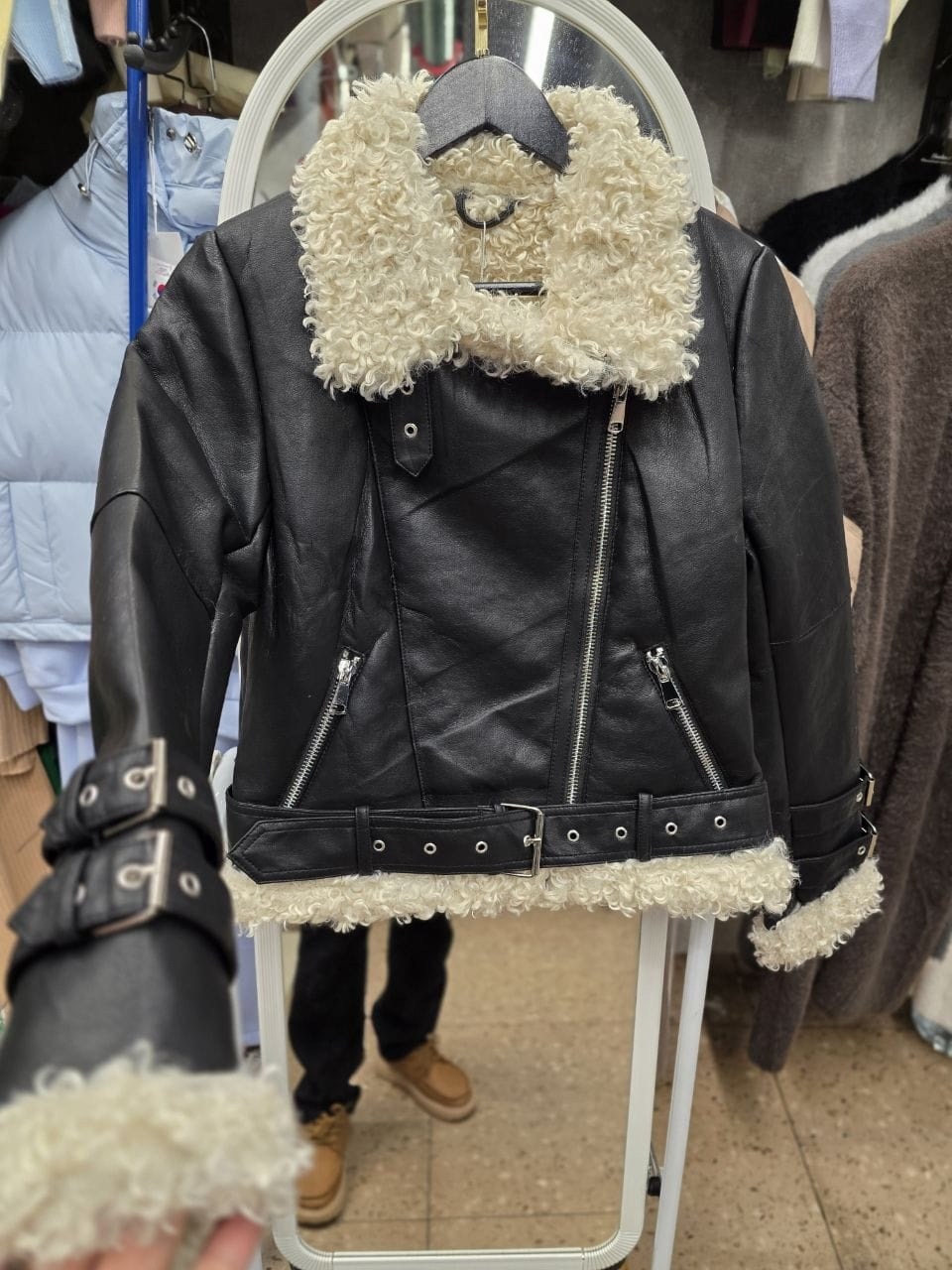 дубленка серая,дубленка женская,авиатор дубленка,куртка дубленка,стильная дубленка