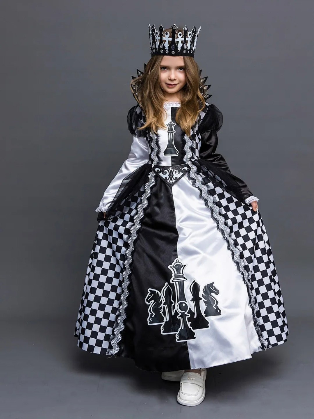 костюм шахматной королевы параллн,артэ костюм шахматной королевы,карнавальный костюм шахматная королева,костюм шахматной королевы,костюм шахматной королевы для девочки