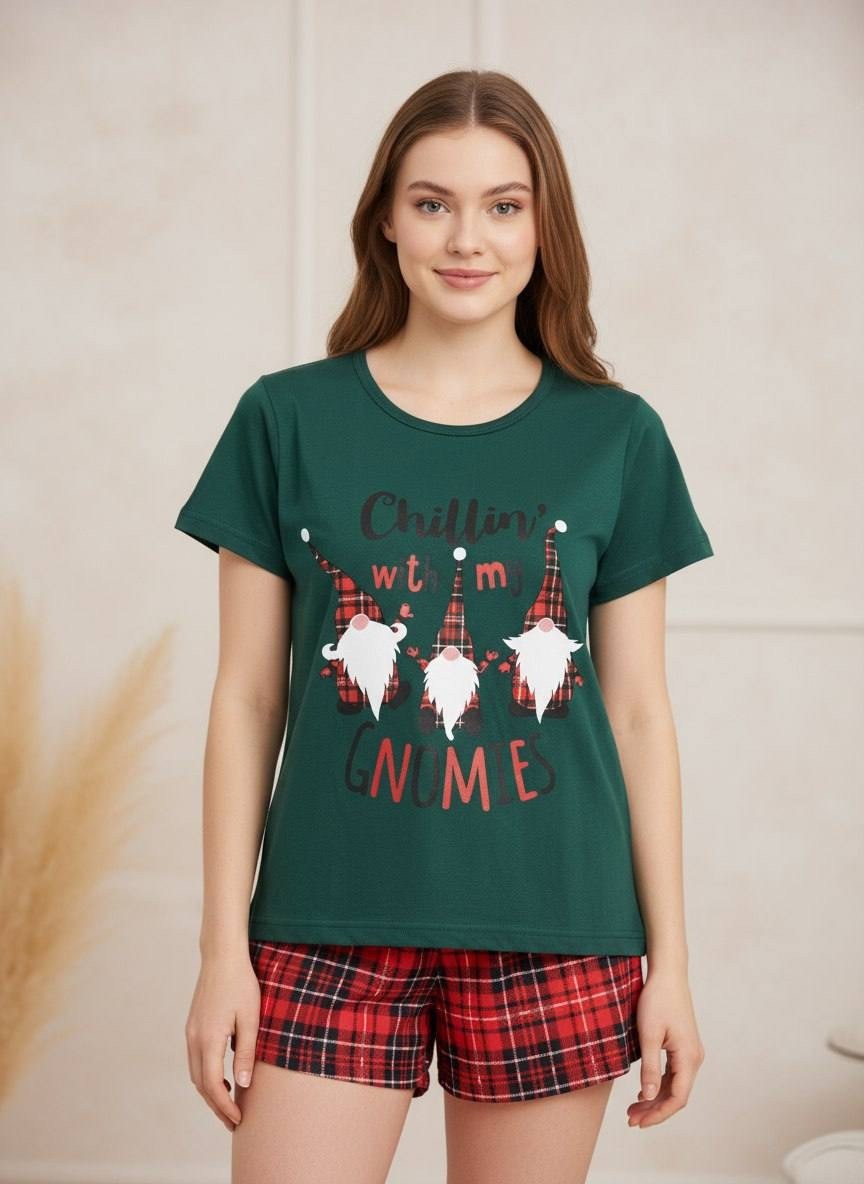 пижама новогодняя,пижама женская новогодняя,пижама женская,женская пижама с шортами,пижама новый год