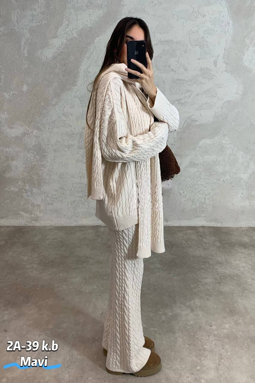 вязаный костюм женский,вязаные костюмы,теплый костюм,повседневный вязаный костюм