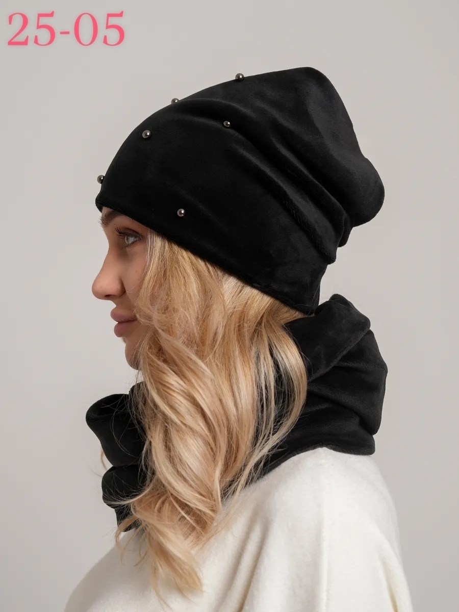 комплект велюровый,комплект шапки,велюровая шапка,комплект шапка снуд,женский комплект шапка