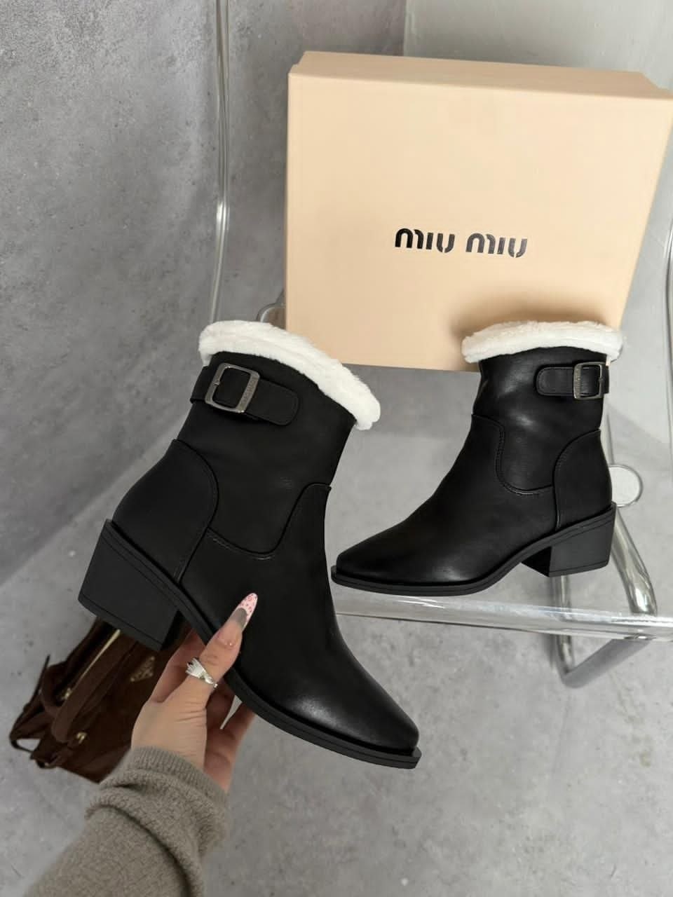ботинки miu miu, женская зимняя,, miu miu,ботильоны женские
